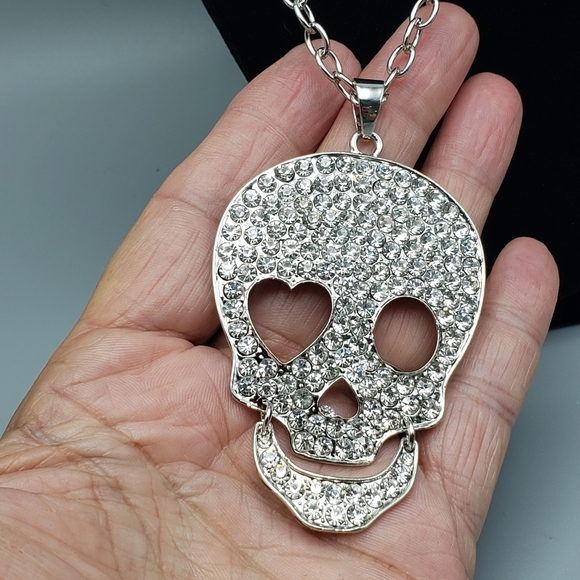 BIG Skull Crystals Large Hinged-mouth Unisex Streetwear HALLOWEEN - Picture 3 of 13